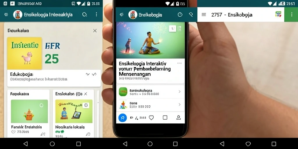 Screenshot antarmuka aplikasi Ensiklopedia 2757 yang interaktif.