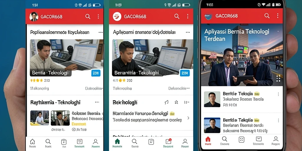 Screenshot utama GACOR668 menunjukkan antarmuka berita teknologi yang modern.