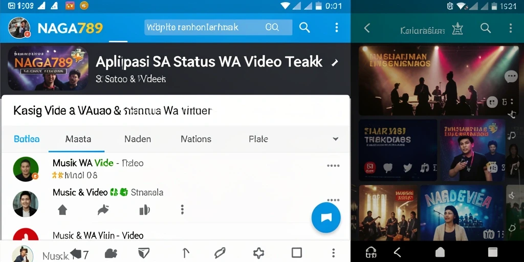 Antarmuka NAGA789 dengan koleksi video musik yang beragam.