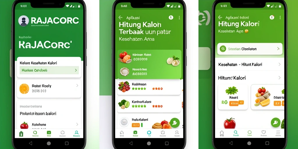 Tampilan utama aplikasi RAJACORC untuk menghitung kalori.