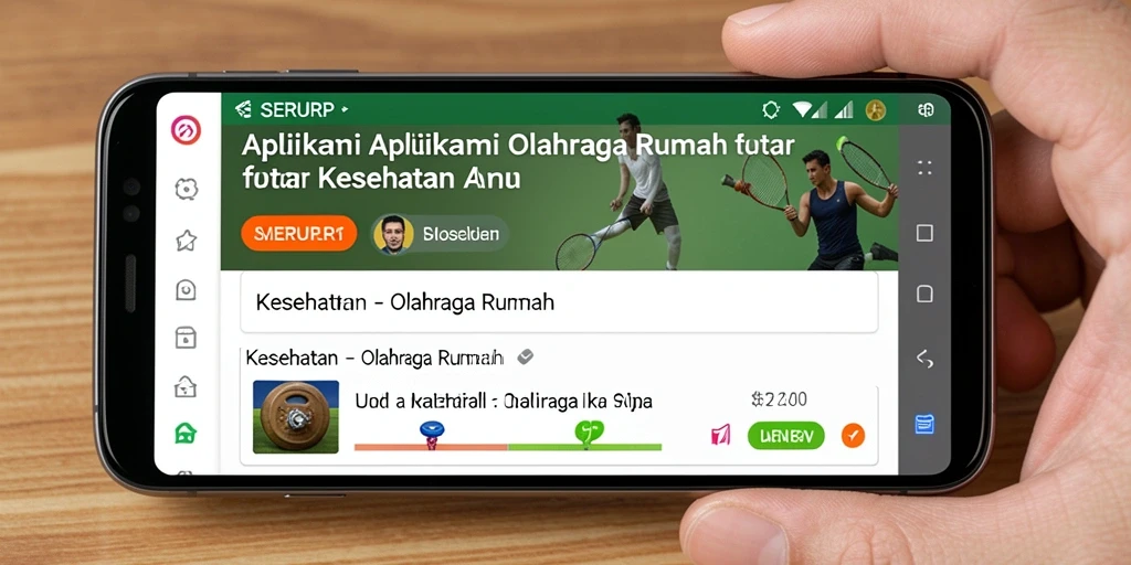 Tampilan antarmuka SERURP yang intuitif dan menarik untuk Olahraga Rumah.