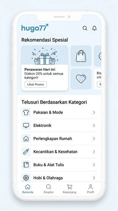 Tampilan katalog aplikasi hugo77
